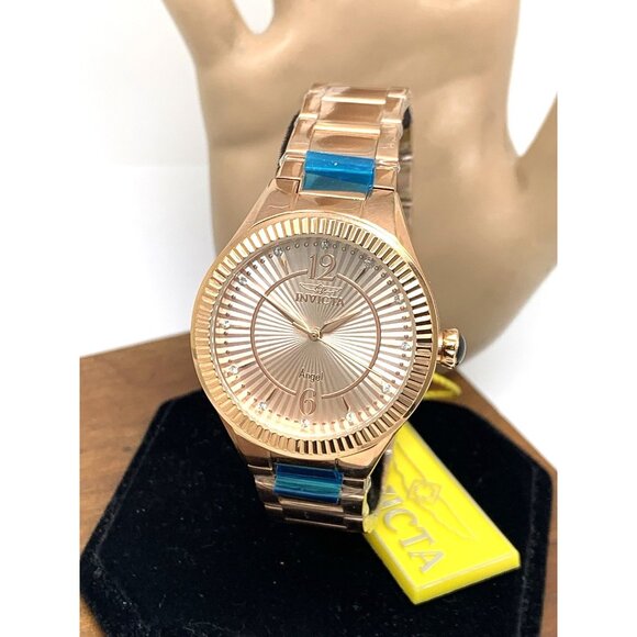 Invicta Women's Watch 28332 Angel Quartz Rose Gold Tone Stainless Steel 35mm - Picture 1 of 14